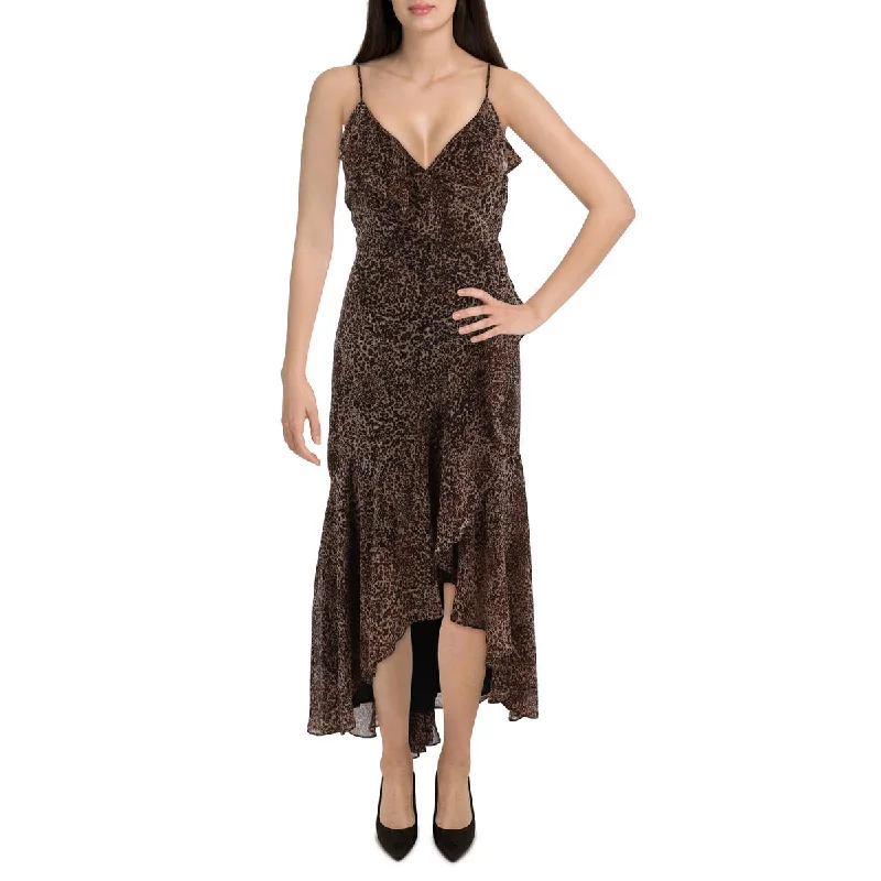 1.State Womens Ruffled Long Cocktail And Party Dress Compression