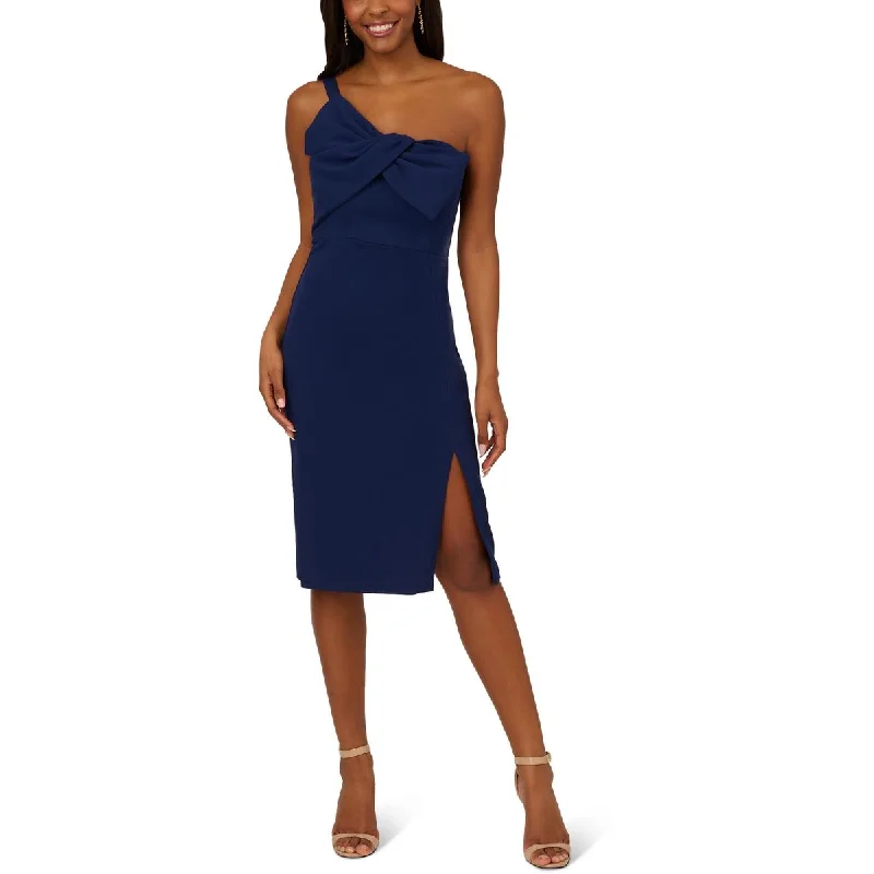 Adrianna Papell Womens Crepe One Shoulder Cocktail And Party Dress