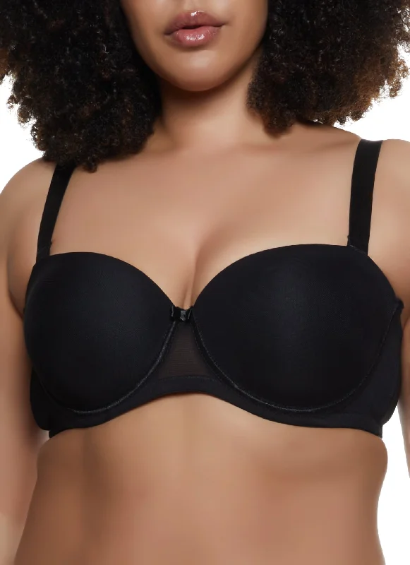 Plus Size Mesh Comfort Balconette Bra Cozy Women's Winter