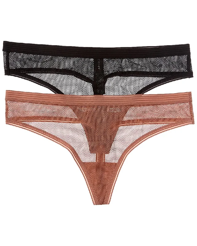 DKNY 2pk Sheer Stripe Thong Adventure