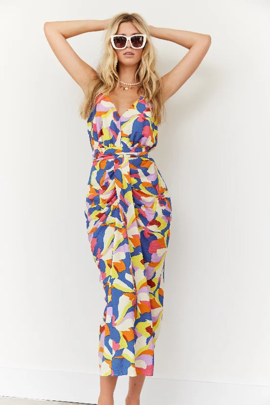 SALE - Ella Printed Woven Midi Dress