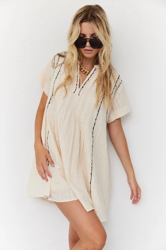 SALE - Elysia Embroidered Swing Mini Dress