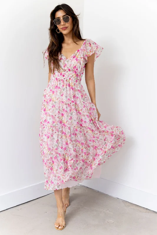 SALE - Laurie Floral Ruffled Midi Dress