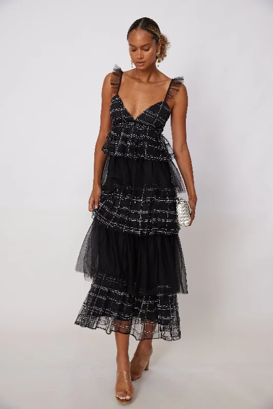 Nina Holiday Tiered Maxi Dress