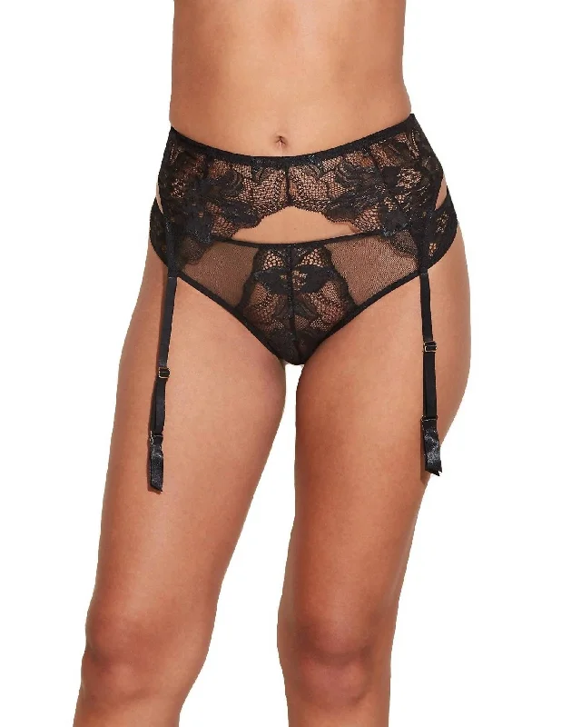 Paradiso Women's Garter Belt Parad4141 In Black Dapper Women's 1920S