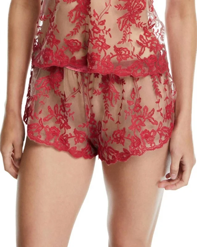 Rosie Velvet Tap Short In Mystic Red Athletic Women's High - 