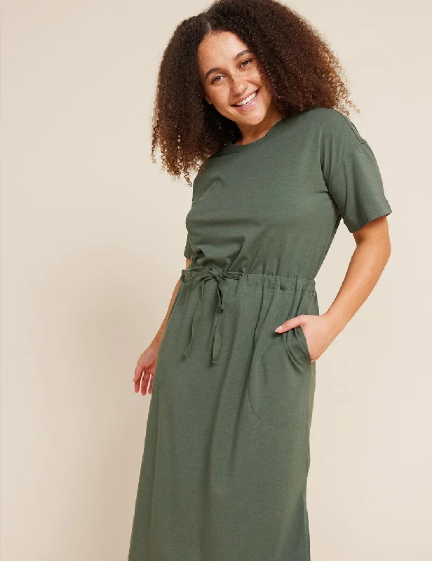 T-Shirt Tie Dress - Moss