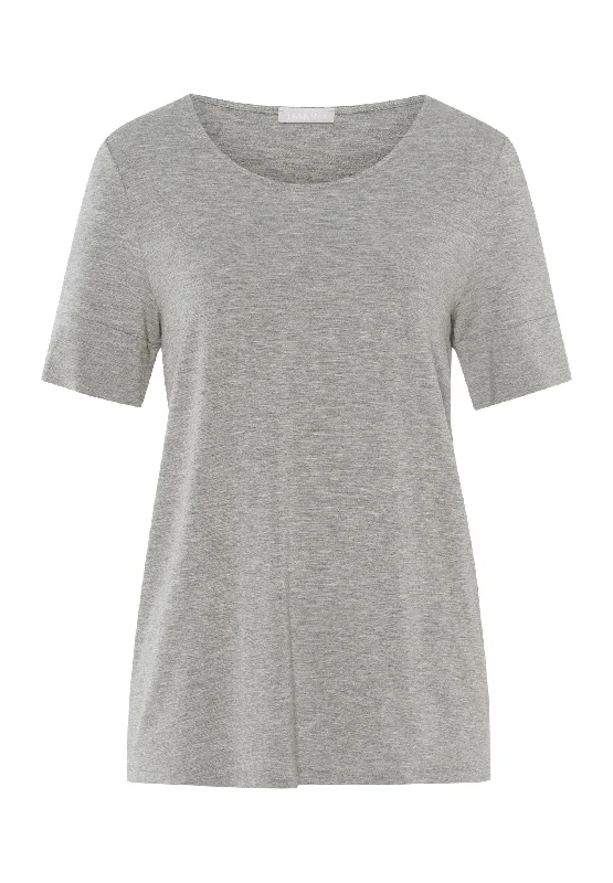 Natural Elegance Flowy Round Neck Top | Grey Melange 74902-958 Monochromatic All - in - one Natural Elegance Flowy Round Neck Top | Grey Melange 74902-958 Monochromatic All - in - one
