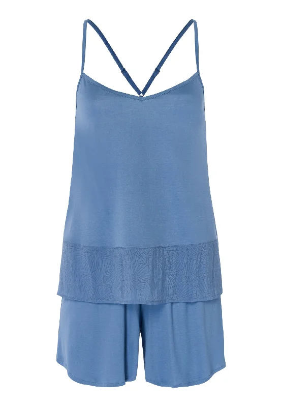 Audrey Silk Blend Short Pajama Set | Dusty Blue 74918-2515