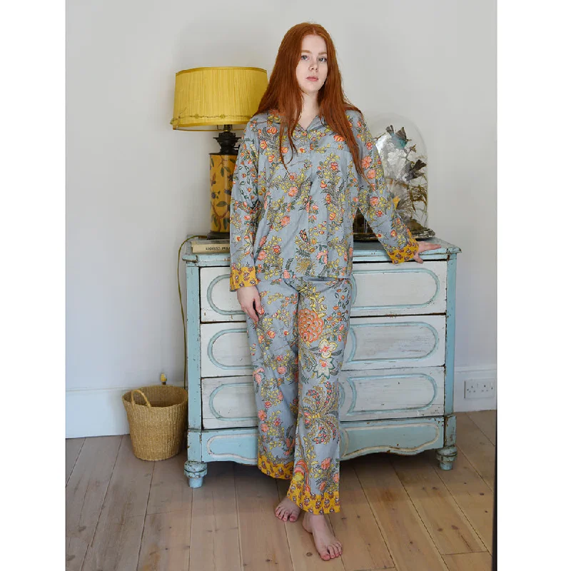 Gray+Coral+Mustard Pajamas - Powell Craft