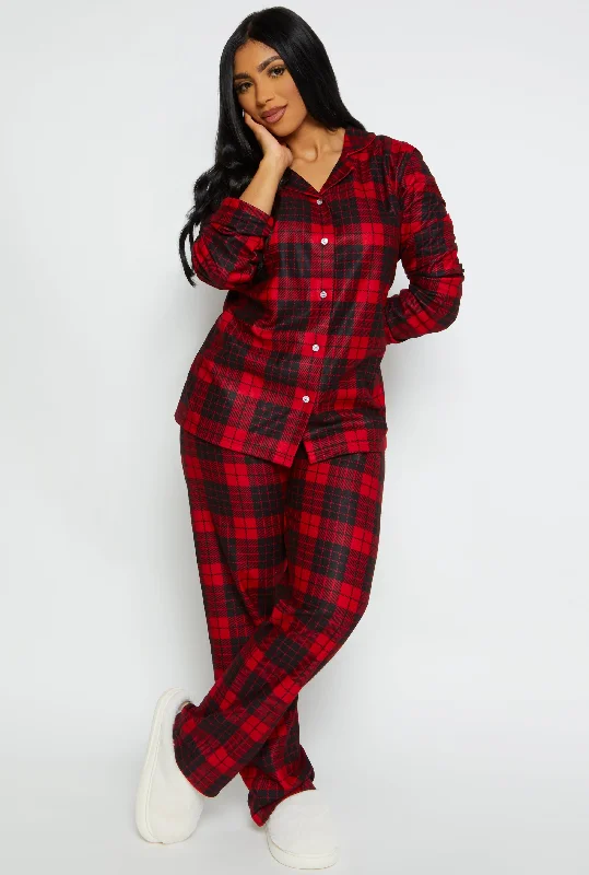 Womens Matching Buffalo Plaid Family Pajamas