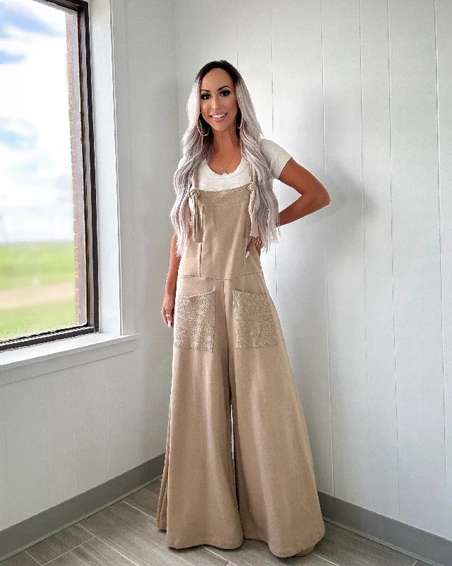 Rustic Charm Pocket Jumpsuit - Taupe