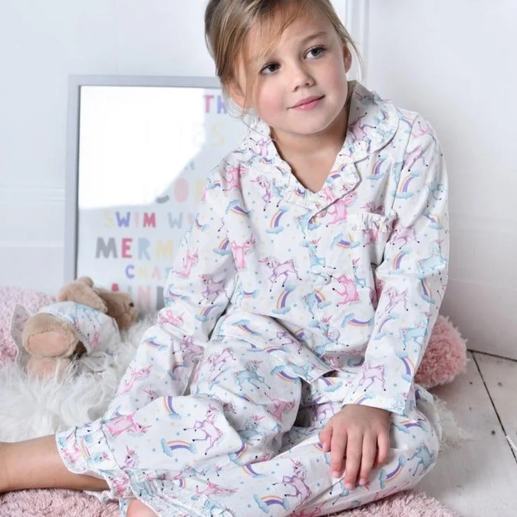 Unicorn Button Down Pajamas - Powell Craft