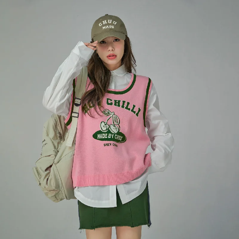 Hot Chilli Knit Vest Bold Women's Animal Print