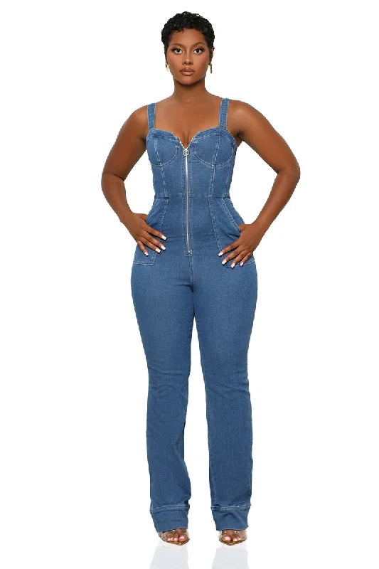 Easy Going Denim Jumpsuit-FINAL SALE