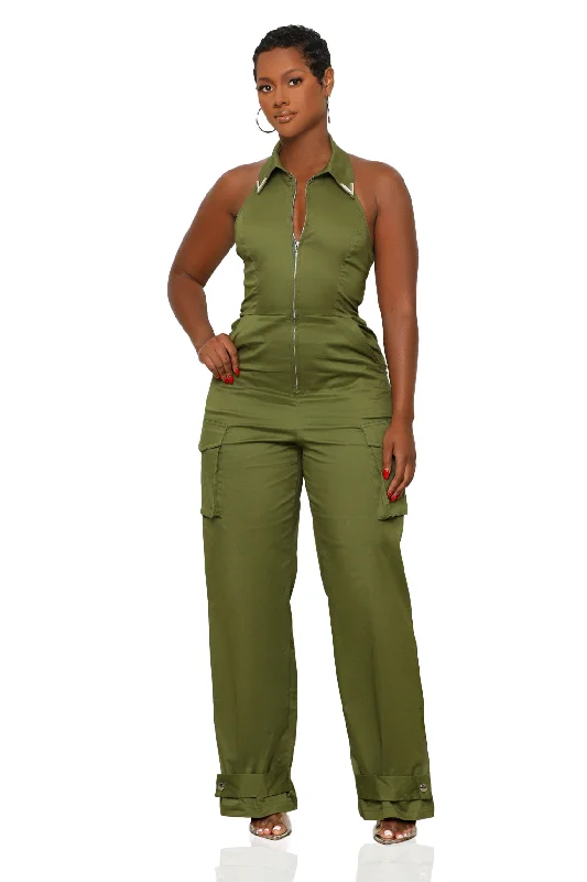 First In Command Jumpsuit (Green)