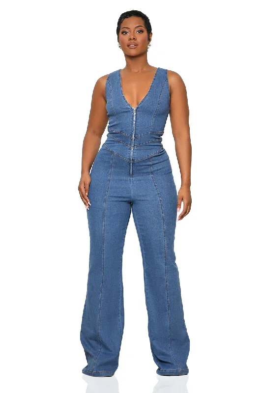 So Groovy Denim Jumpsuit- FINAL SALE