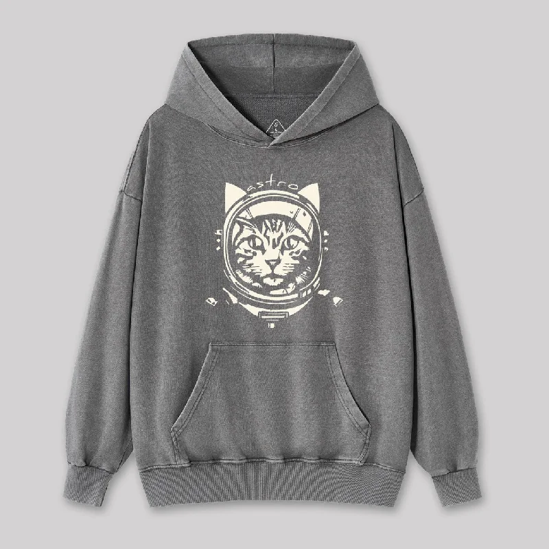 Astro Cat Washed Hoodie Refined Women's Classic 