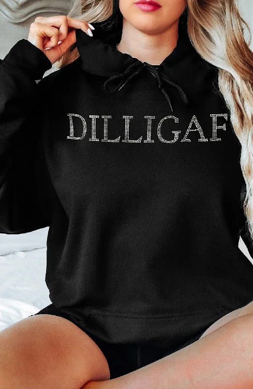 Bedazzled Block Letter Hoodie Youthful Women's Anime - inspired