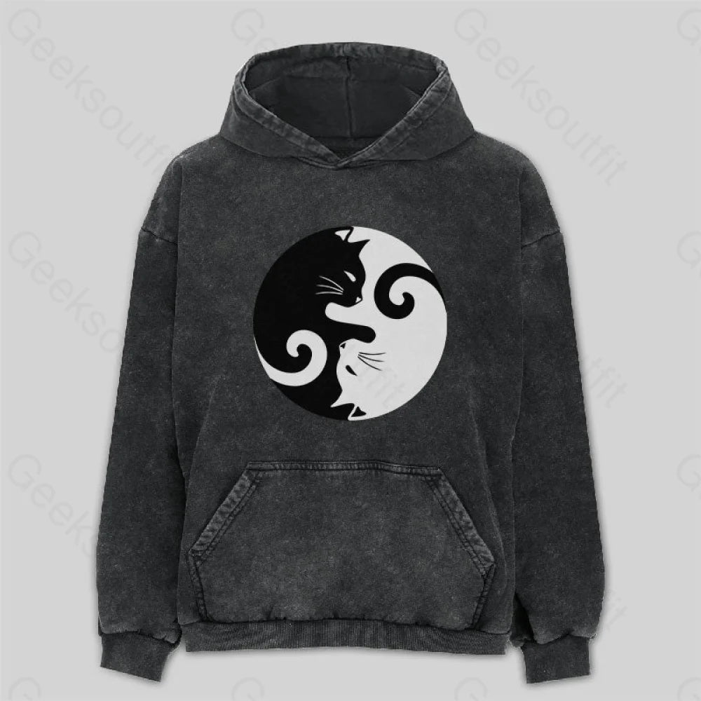 Cats Rule Washed Hoodie Adventure