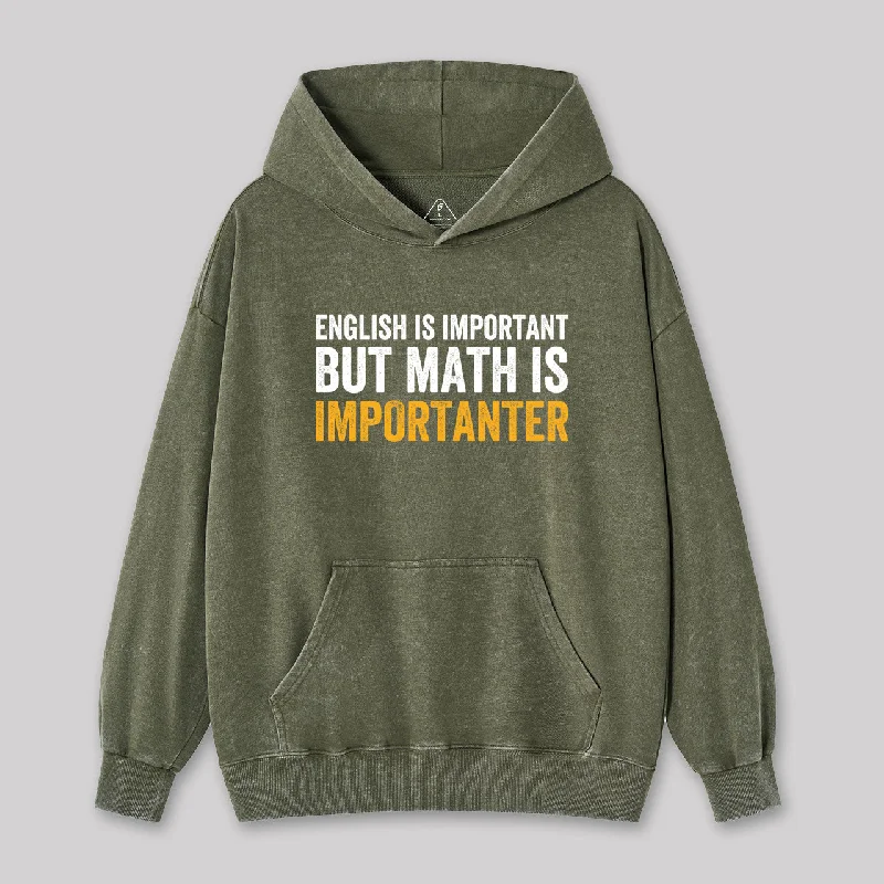 English is important but Math is importanter Washed Hoodie Earthy Women's Hemp - based English is important but Math is importanter Washed Hoodie Earthy Women's Hemp - based