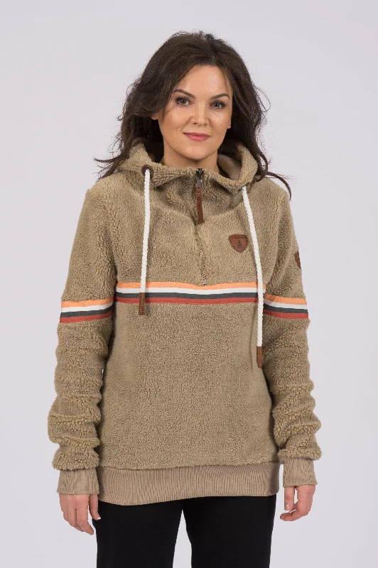 Eva Milk Coffee Half-Zip Hoodie Geometric