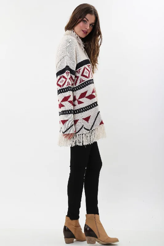 Kayden Fringe Cardigan in Autumn Fire