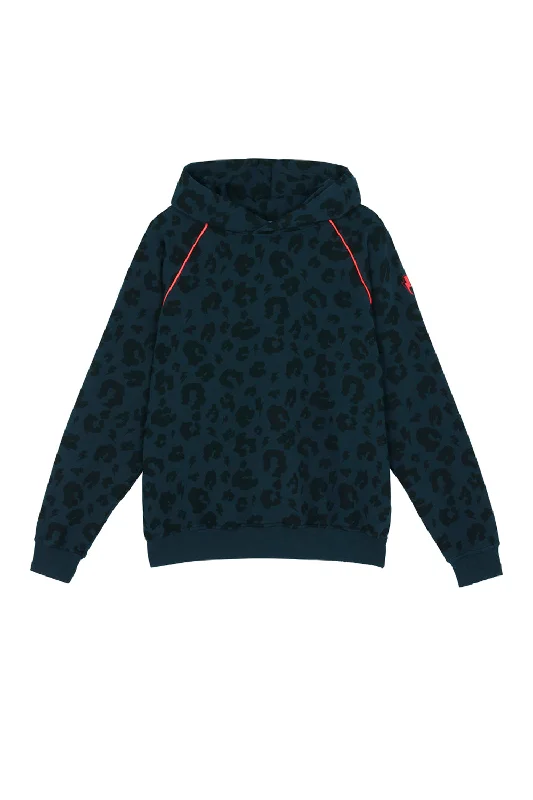 Navy Leopard Hoodie Athletic Women's 