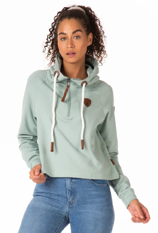 Leelee Lux Green Bay Half-Zip Hoodie