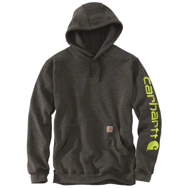 K288 Loose Fit Midweight Logo Sleeve Graphic Hoodie - Carbon