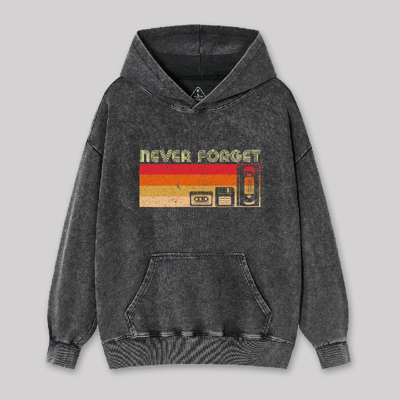 Never Forget Washed Hoodie Cozy Women's Sherpa - lined