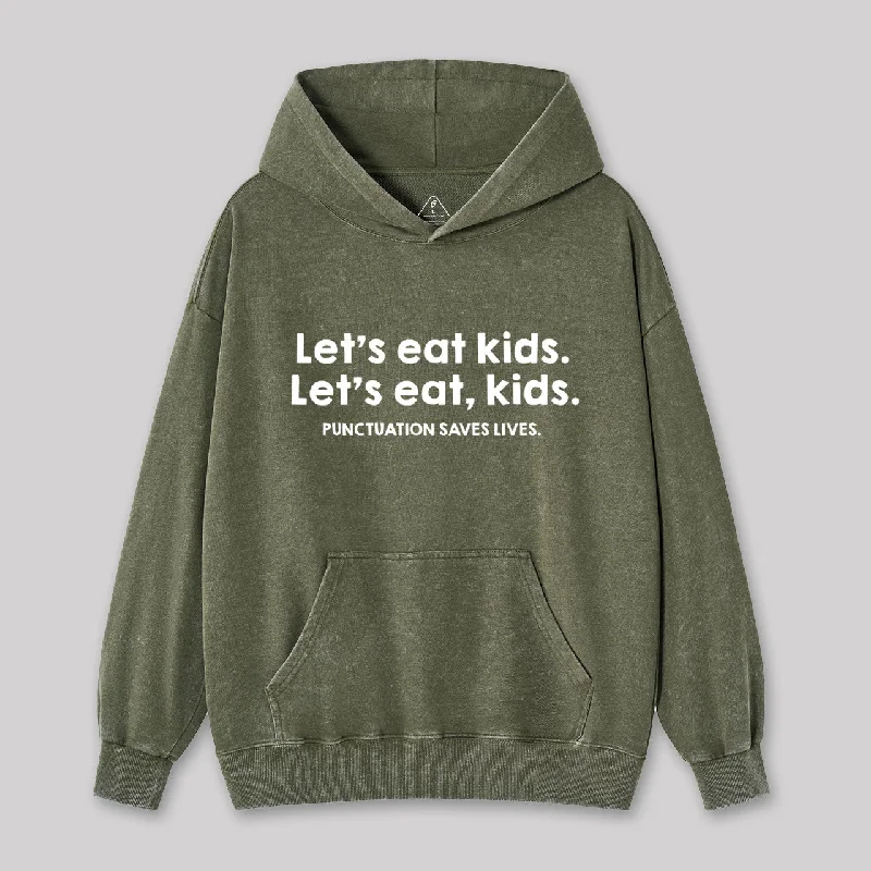 Punctuation Saves Lives Washed Hoodie Practical Women's Quick - dry