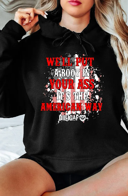 Put A Boot In Your Ass Pullover Hoodie Vintage Women's 1970S 