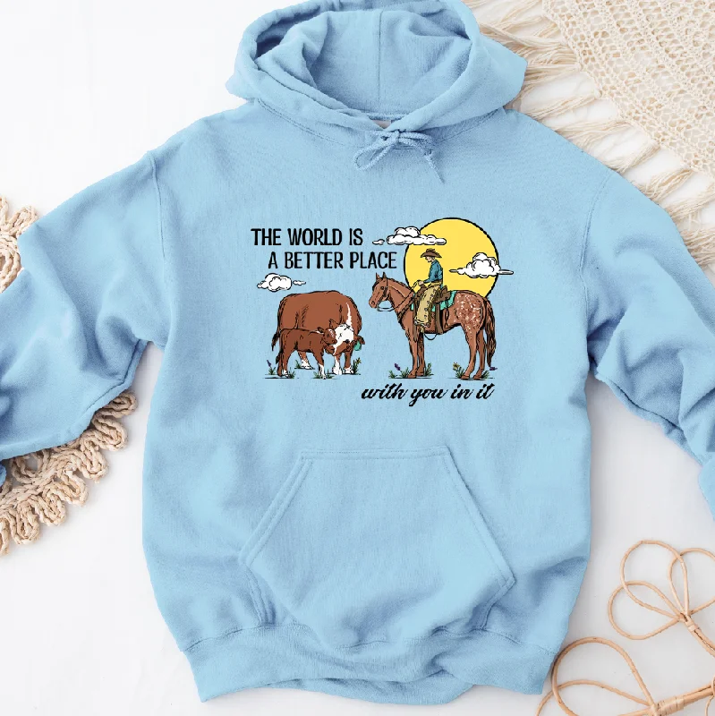 The World Is A Better Place Hoodie (S-3XL) Unisex - Multiple Colors! Hip Women's Retro The World Is A Better Place Hoodie (S-3XL) Unisex - Multiple Colors! Hip Women's Retro