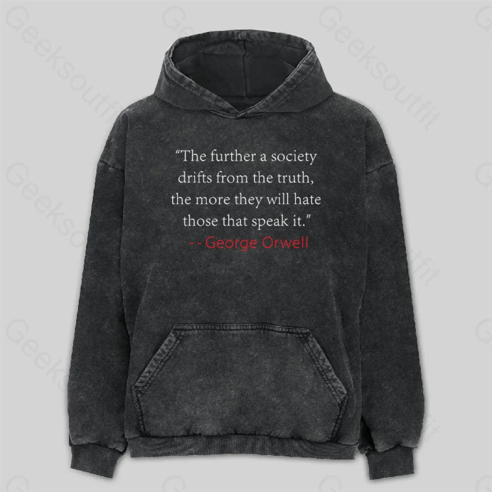 Truth Quote by George Orwell Classic Washed Hoodie Bohemian Women's Free