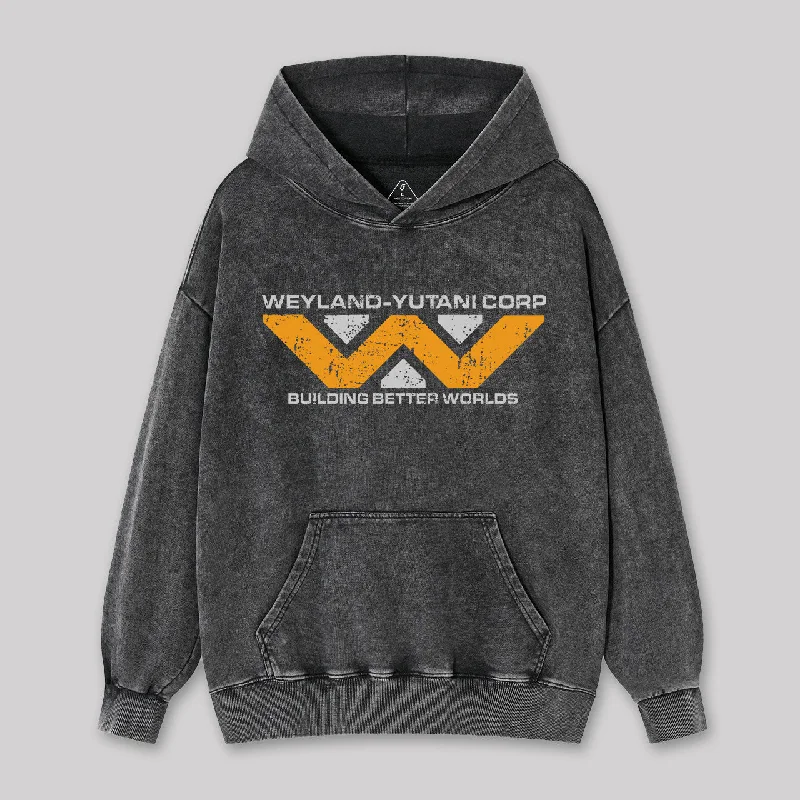 Weyland yutani Corp Washed Hoodie Sleek Women's Metallic