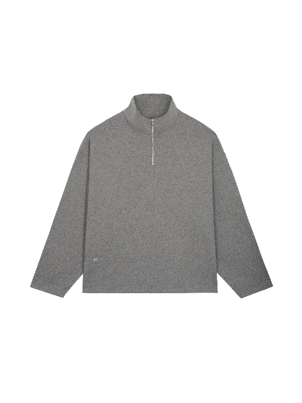 Women's Recycled Wool Jersey Half-Zip Sweater—volcanic grey Compression